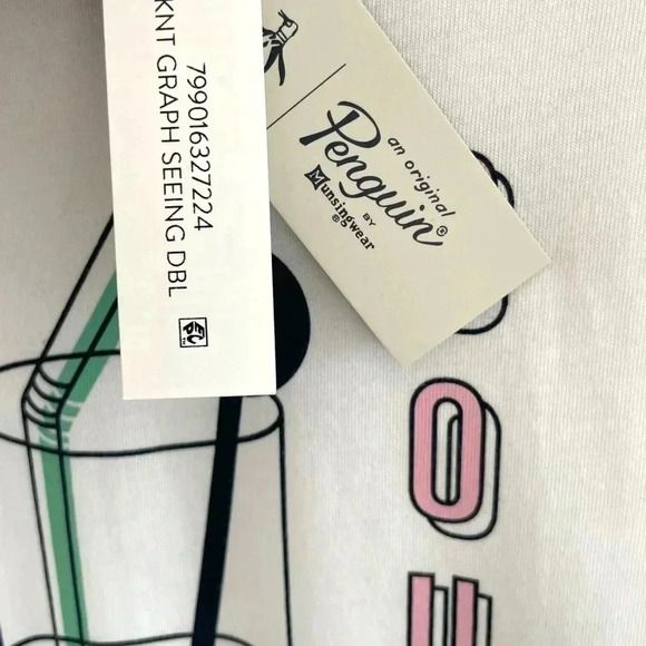 Penguin Cocktail Graphic Tee Short Sleeve Tshirt Seeing Double - Picture 4 of 5